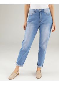 Unisono - Luźne jeansy. Materiał: jeans. Długość: długie. Styl: klasyczny