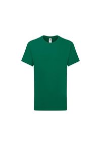 FRUIT OF THE LOOM - Koszulka Dziecięca Gładka. Kolor: zielony. Wzór: gładki