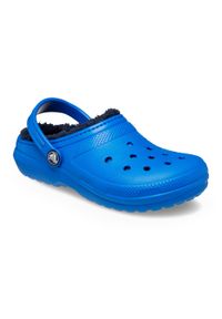 Klapki dziecięce Crocs Classic Lined. Kolor: niebieski. Styl: sportowy