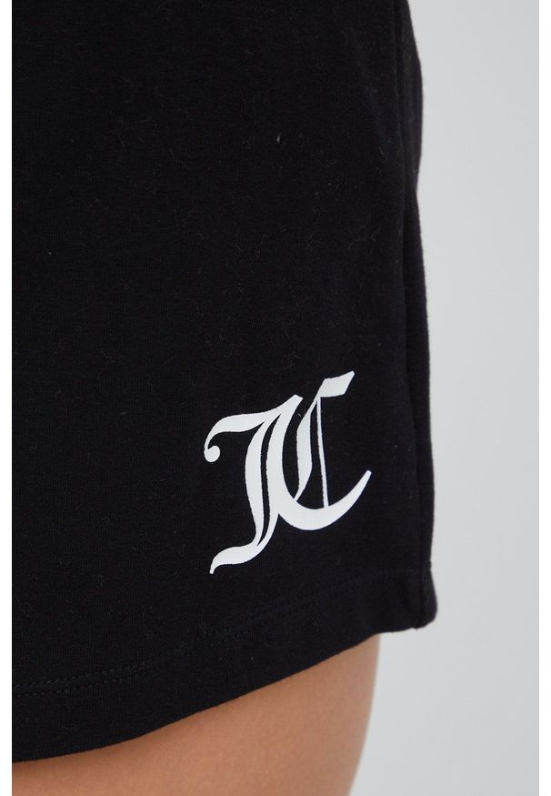 Juicy Couture szorty piżamowe damskie kolor czarny. Kolor: czarny. Materiał: dzianina
