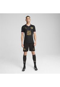 Puma - Męska koszulka wyjazdowa Palermo F.C. 24/25 PUMA Black Gold. Kolor: żółty, wielokolorowy, czarny. Materiał: materiał