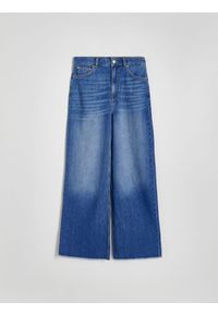 Reserved - Jeansy wide leg - niebieski. Kolor: niebieski. Materiał: jeans