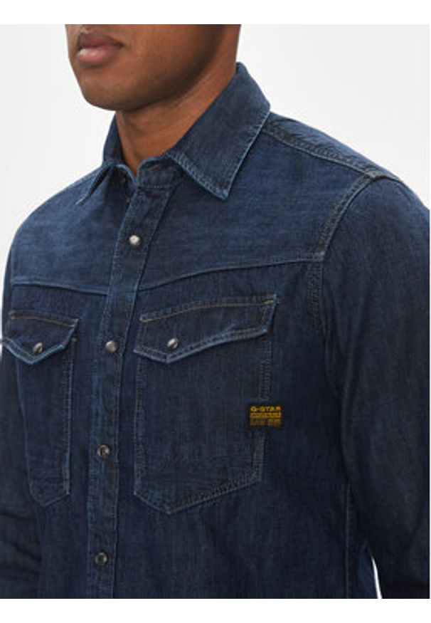 G-Star RAW - G-Star Raw Koszula jeansowa Dakota D23616-D252 Granatowy Slim Fit. Kolor: niebieski. Materiał: bawełna