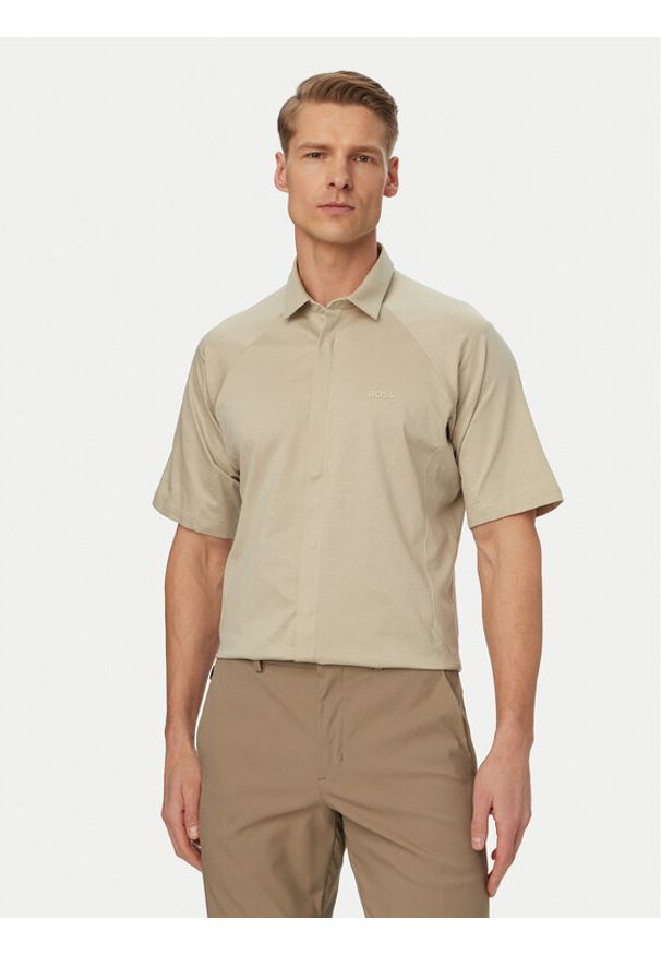 BOSS Koszula Excurse S 50554450 Beżowy jasny Regular Fit. Kolor: beżowy. Materiał: bawełna