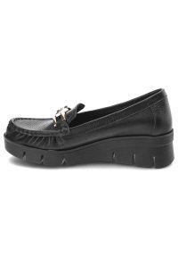 Czarne Półbuty Armodo Stylowe Obuwie Damskie. Kolor: czarny. Materiał: skóra. Styl: elegancki