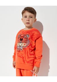 Kenzo kids - KENZO KIDS - Pomarańczowa bluza z haftowanym tygrysem 4-14 lat. Kolor: pomarańczowy. Materiał: materiał. Długość rękawa: długi rękaw. Długość: długie. Wzór: haft. Sezon: lato. Styl: klasyczny #1