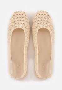 Renee - Beżowe Balerinki Slingback VICES z Cholewką z Plecionki Lilinova. Kolor: beżowy. Materiał: len. Szerokość cholewki: normalna. Styl: boho, elegancki #7