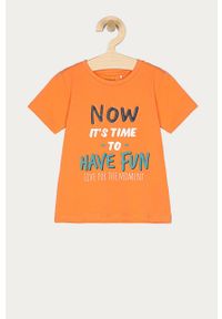 Name it - T-shirt dziecięcy 86-110 cm. Okazja: na co dzień. Kolor: pomarańczowy. Materiał: bawełna, dzianina, elastan. Wzór: nadruk. Styl: casual #1