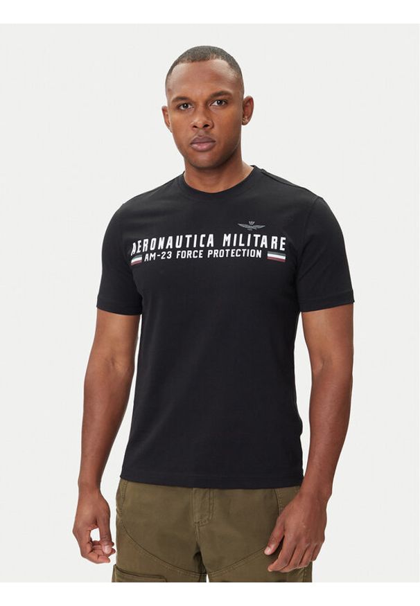 Aeronautica Militare T-Shirt 252TS1942UJ00538 Czarny Regular Fit. Kolor: czarny. Materiał: bawełna