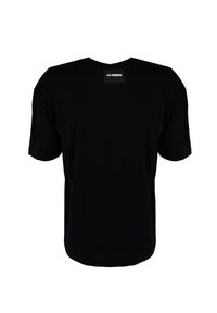 Les Hommes T-Shirt "On Fire" | LBT1002700P | Mężczyzna | Czarny. Okazja: na co dzień. Kolor: czarny. Materiał: bawełna. Wzór: nadruk. Styl: casual #4
