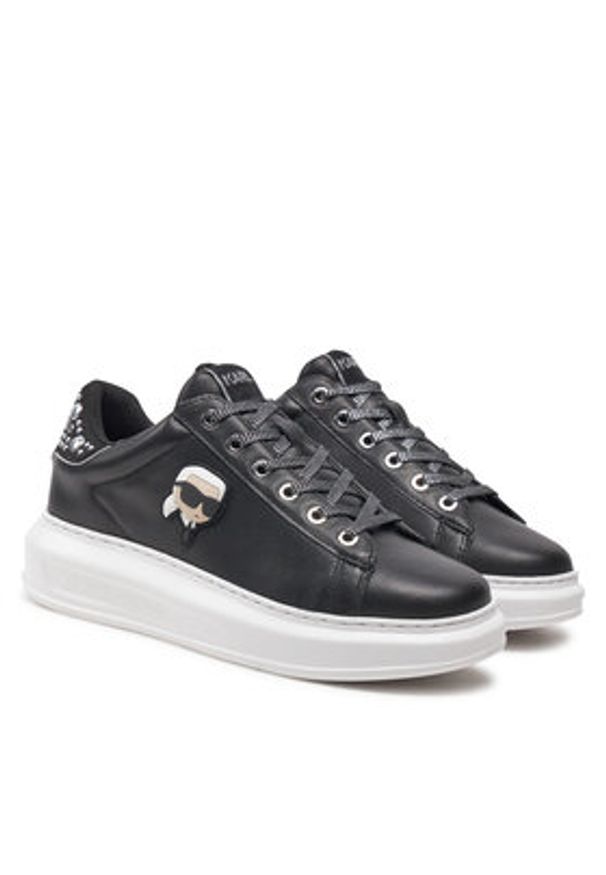 Karl Lagerfeld - KARL LAGERFELD Sneakersy KL62529M Czarny. Kolor: czarny. Materiał: skóra