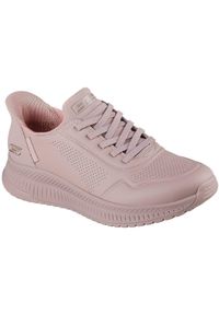 skechers - Adidasy Skechers Bobs Squad 4 - Key Look, Kobiety. Kolor: różowy. Materiał: skóra ekologiczna, materiał. Sport: fitness