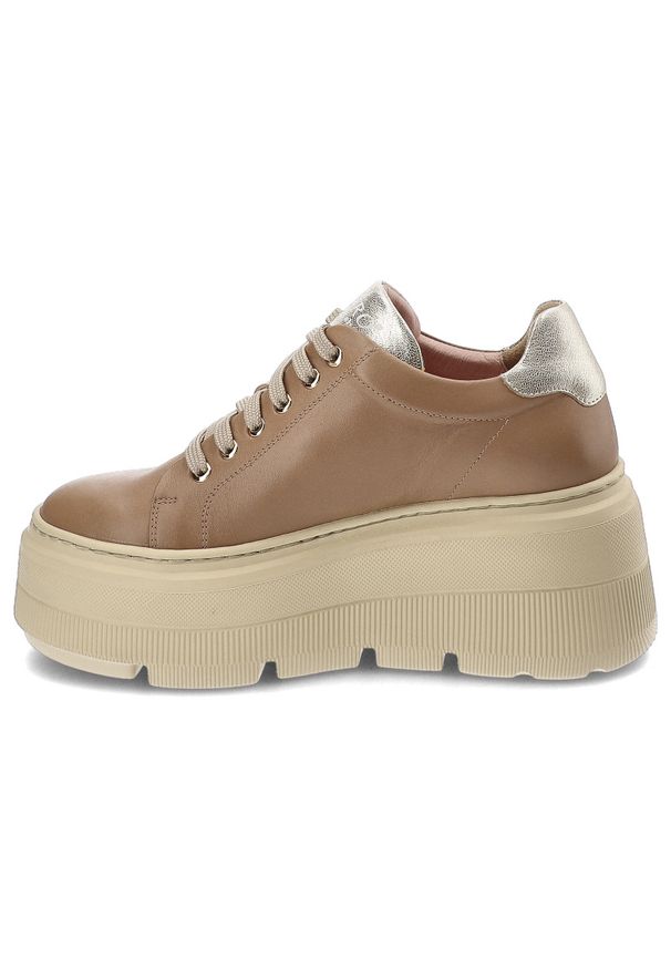 Brązowe Sneakersy Libero Modne Obuwie Damskie. Okazja: na co dzień. Zapięcie: sznurówki. Kolor: brązowy. Materiał: jeans, skóra. Styl: sportowy, elegancki, casual