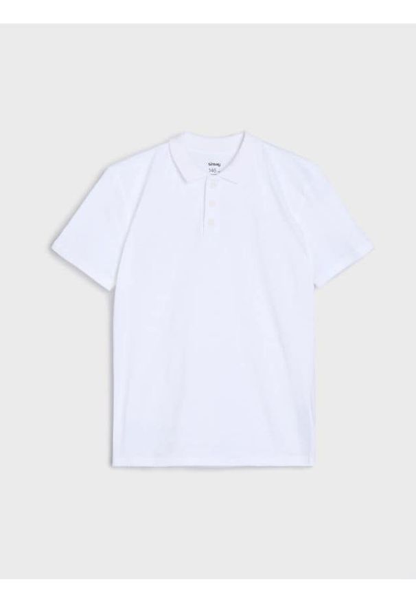 Sinsay - Koszulka polo - biały. Typ kołnierza: polo. Kolor: biały