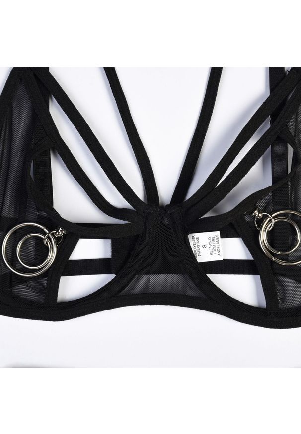 Intica - Komplet bielizny z wycięciami na romantyczne wieczory Alison. Kolor: czarny. Materiał: materiał, tkanina