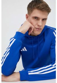adidas Performance bluza dresowa Tiro 23 kolor niebieski z kapturem z aplikacją. Typ kołnierza: kaptur. Kolor: niebieski. Materiał: dresówka. Wzór: aplikacja #1