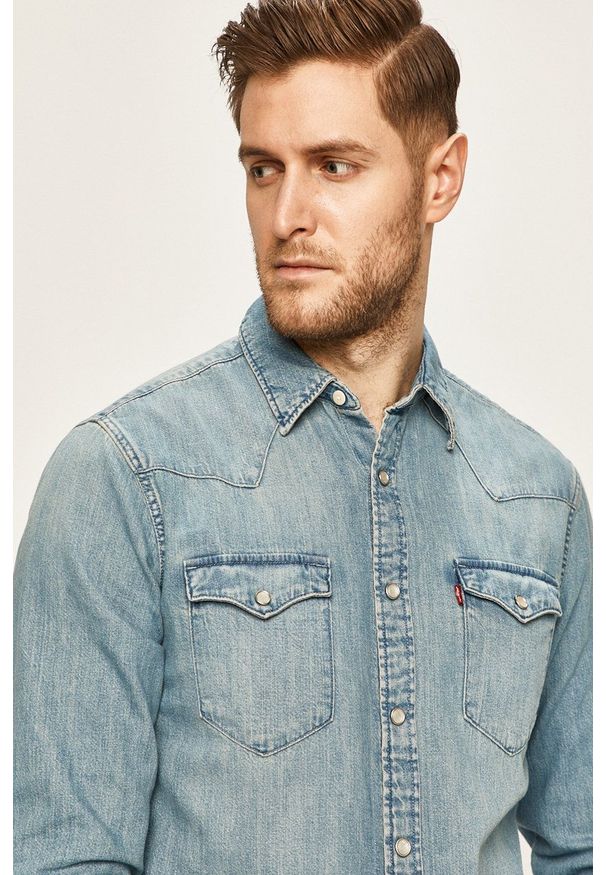 Levi's® - Levi's - Koszula jeansowa. Okazja: na co dzień, na spotkanie biznesowe. Typ kołnierza: kołnierzyk klasyczny. Kolor: niebieski. Materiał: jeans. Styl: klasyczny, casual, biznesowy