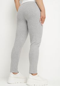 Born2be - Szare Bawełniane Legginsy z Gumką w Pasie Mevora. Okazja: na co dzień. Kolekcja: plus size. Kolor: szary. Materiał: bawełna. Styl: klasyczny, casual