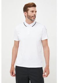 Guess polo męski kolor biały z aplikacją. Typ kołnierza: polo. Kolor: biały. Wzór: aplikacja #5