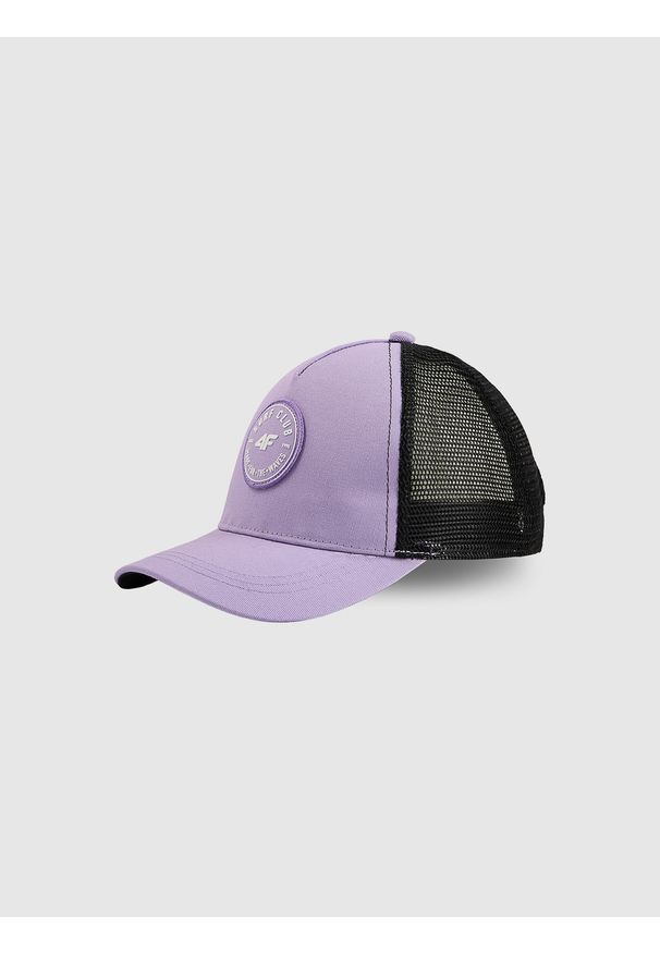 4f - 4F Czapka trucker z daszkiem dziecięca - fioletowa MT. Kolor: fioletowy. Materiał: materiał, bawełna. Sezon: lato