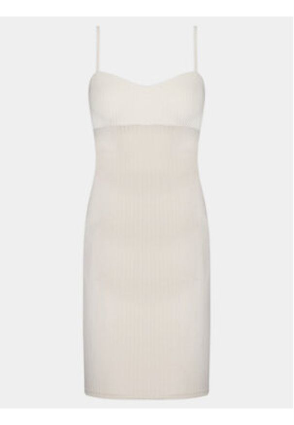 Brave Soul Sukienka letnia LDRJ-248LANA Écru Straight Fit. Materiał: bawełna. Sezon: lato