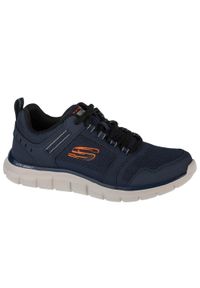 skechers - Buty treningowe męskie, Skechers Track-Knockhill. Zapięcie: sznurówki. Kolor: żółty, niebieski, wielokolorowy, pomarańczowy. Materiał: materiał, syntetyk. Szerokość cholewki: normalna. Sport: turystyka piesza