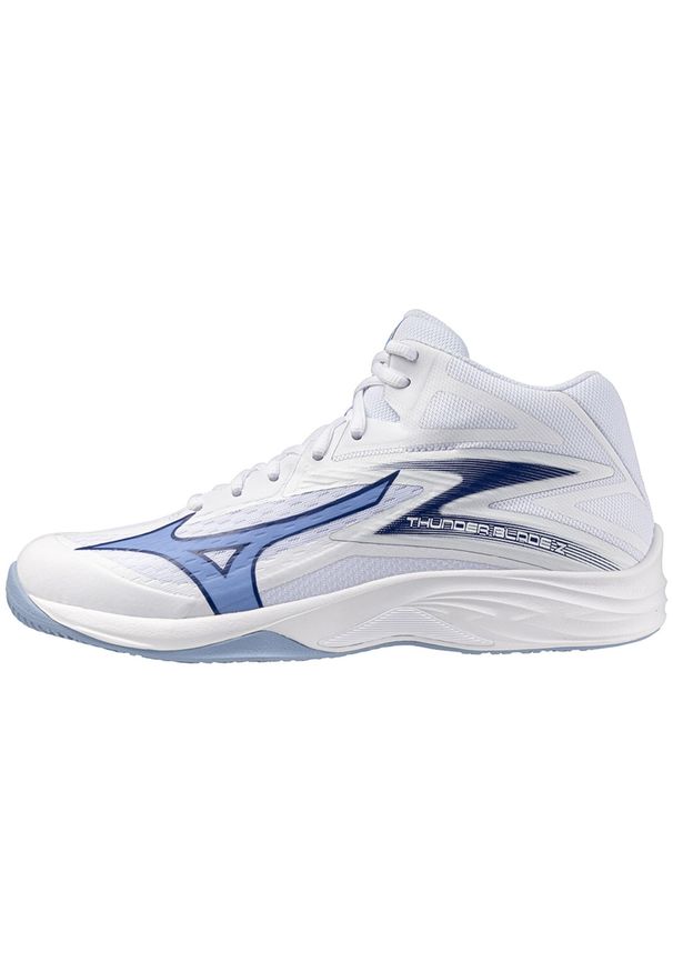 Buty halowe Mizuno Thunder Blade Z Mid. Kolor: wielokolorowy, niebieski, biały. Sport: siatkówka, piłka ręczna