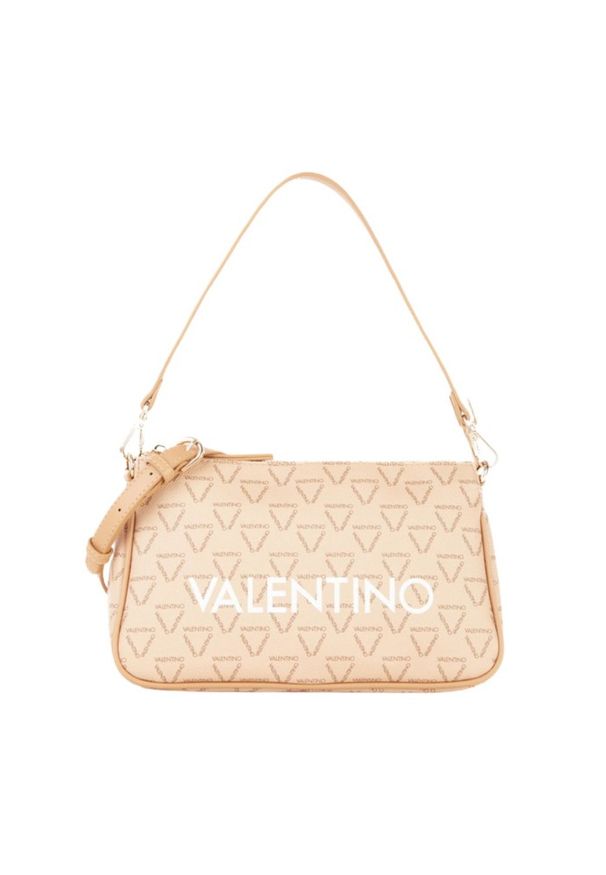 Valentino by Mario Valentino - VALENTINO Mała beżowa listonoszka Liuto. Kolor: beżowy. Wzór: paski