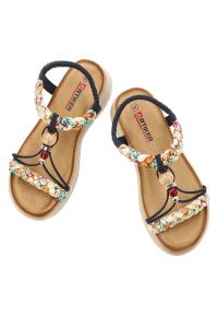 Sandały damskie Artiker, cholewka ze skóry ekologicznej cienkie paski z przodu ozdobne metalowe detale, granatowe, 58C0002. Zapięcie: pasek. Kolor: niebieski. Materiał: skóra ekologiczna. Wzór: paski #7