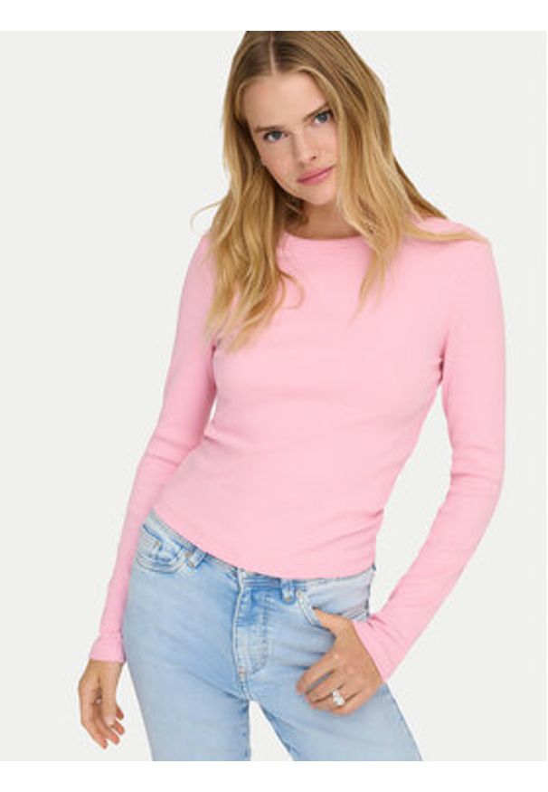 only - ONLY Bluzka Val 15371305 Różowy Regular Fit. Kolor: różowy. Materiał: bawełna