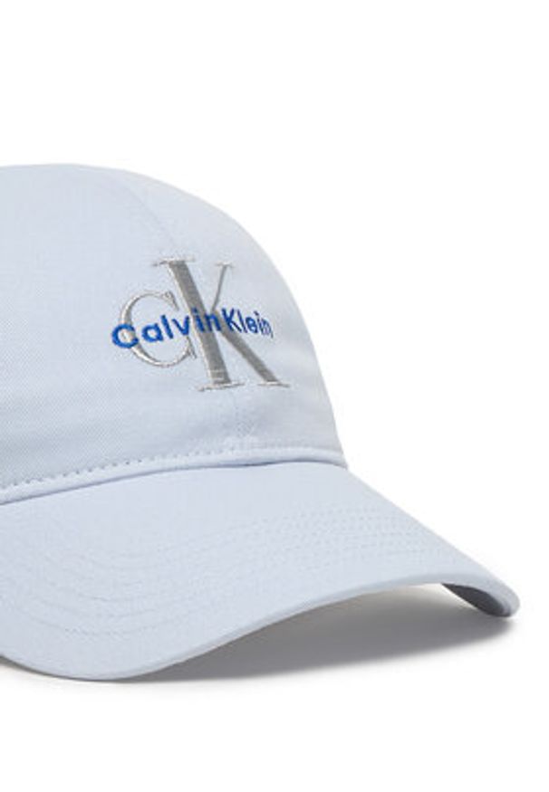 Calvin Klein Czapka z daszkiem Monologo Embroidery Baseball Hat LV04K5026G Błękitny. Kolor: niebieski. Materiał: bawełna