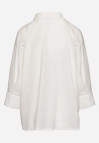 Born2be - Biała Bawełniana Koszula o Kroju Nietoperza z Rękawami 3/4 Corallia. Kolor: biały. Materiał: bawełna. Sezon: lato #4