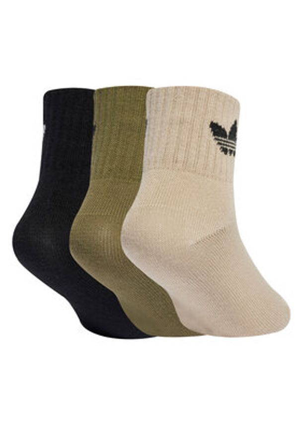 Adidas - adidas Zestaw 3 par wysokich skarpet dziecięcych JW2934 Kolorowy. Materiał: materiał, bawełna. Wzór: kolorowy
