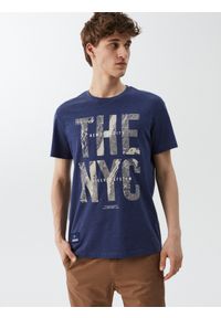Diverse - T-shirt męski z nadrukiem NY CITY 01 S1830 - - Rozmiar: XL. Kolor: czarny. Materiał: poliester, bawełna. Wzór: nadruk
