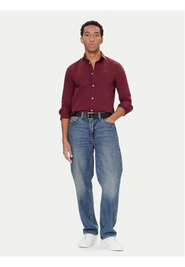Tommy Jeans Koszula Original DM0DM04405 Czerwony Slim Fit. Kolor: czerwony. Materiał: bawełna