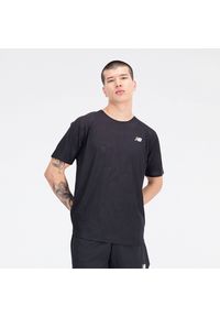 Koszulka męska New Balance MT33281BK – czarna. Kolor: czarny. Materiał: materiał, poliester. Sport: fitness