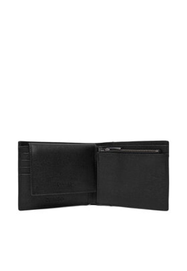 Calvin Klein Portfel Saffiano Billfold W Card + Coin LV04D1074G Czarny. Kolor: czarny. Materiał: skóra