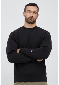 Champion bluza męska kolor czarny gładka. Kolor: czarny. Długość rękawa: długi rękaw. Długość: długie. Wzór: gładki