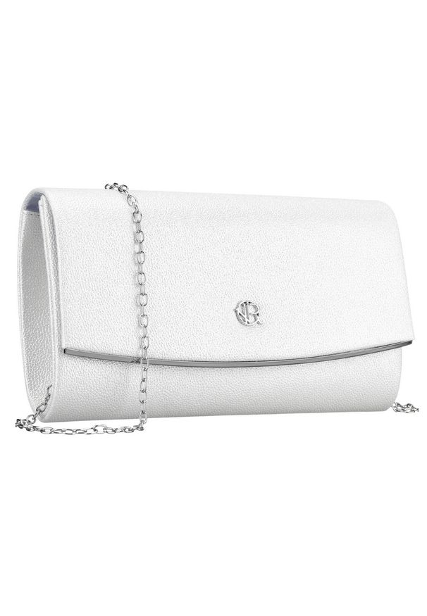 ROVICKY - Elegancka kopertówka damska w srebrnym kolorze wykonana ze skóry ekologicznej, zawieszona na łańcuszku Rovicky R-XS028-1. Kolor: srebrny. Materiał: skórzane. Styl: elegancki