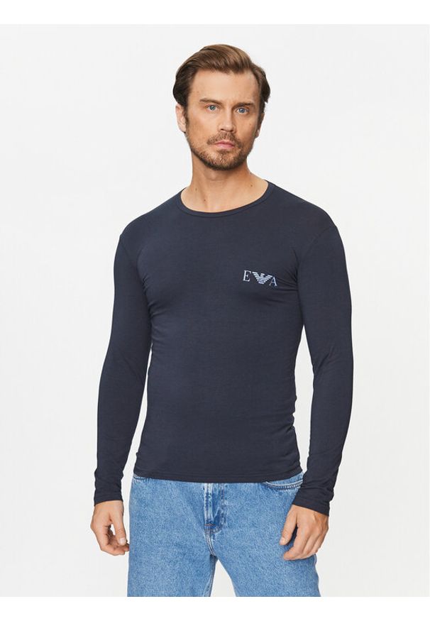 Emporio Armani Underwear Longsleeve 111023 3F715 00135 Granatowy Regular Fit. Kolor: niebieski. Materiał: bawełna. Długość rękawa: długi rękaw