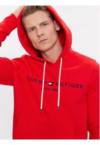 TOMMY HILFIGER - Tommy Hilfiger Bluza Logo MW0MW11599 Czerwony Regular Fit. Kolor: czerwony. Materiał: syntetyk #5