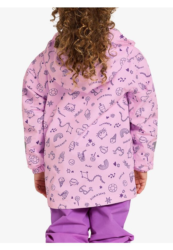 Kurtka dziewczęca Didriksons Norma Print Jacket 3. Kolor: różowy. Wzór: nadruk