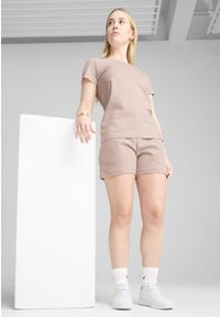 Puma - Damska koszulka ESS ELEVATED PUMA Rose Quartz Pink. Kolor: różowy. Wzór: aplikacja, haft