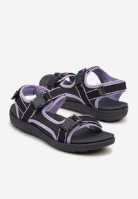 Born2be - Granatowo-Fioletowe Sandały w Sportowym Stylu Firicene. Okazja: na spacer. Zapięcie: rzepy. Kolor: niebieski. Sezon: lato. Styl: sportowy #4