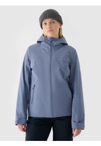 4f - 4F Kurtka narciarska membrana 5000 damska - granatowa XS. Okazja: na co dzień. Typ kołnierza: kaptur. Kolor: niebieski. Materiał: materiał, puch, syntetyk, poliester. Długość: długie. Sezon: zima. Styl: sportowy, klasyczny, casual #1