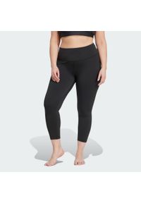 Adidas - Legginsy All Me 7/8 (Plus Size). Kolekcja: plus size. Kolor: czarny. Materiał: materiał