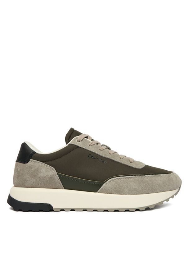 Calvin Klein Sneakersy Low Top Lace Up Repreve Mix HM0HM01714 Zielony. Kolor: zielony. Materiał: zamsz, skóra