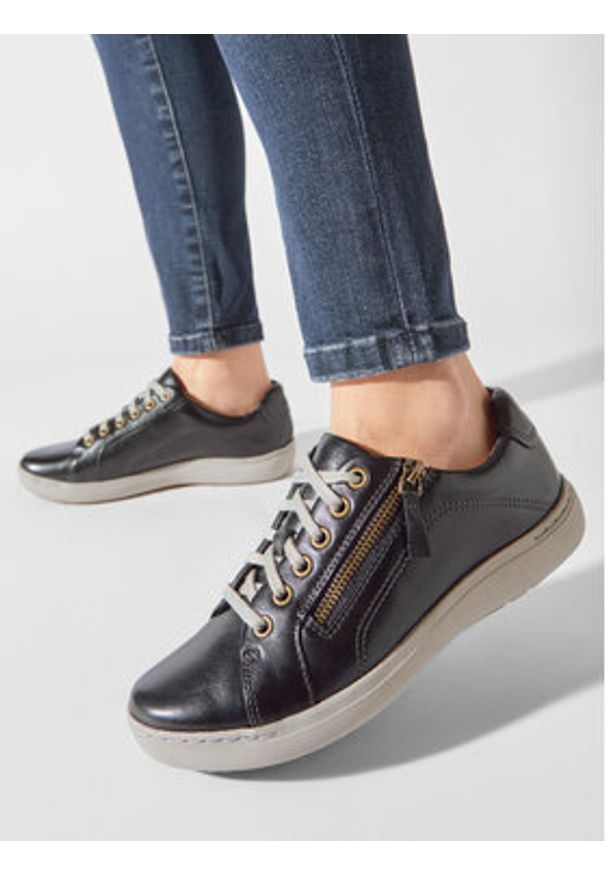 Clarks Sneakersy Nalle Lace 261591244 Czarny. Kolor: czarny. Materiał: skóra