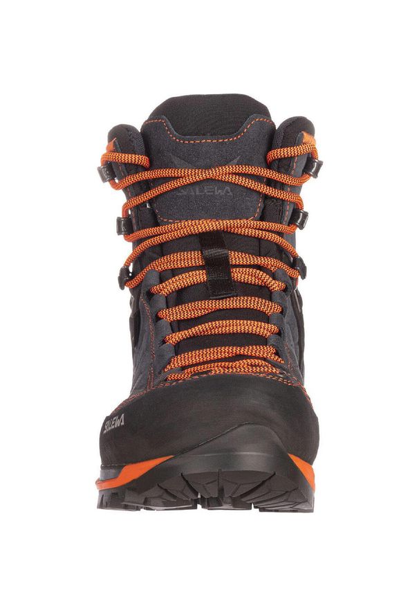 Buty Trekkingowe Męskie Salewa Mtn Trainer Mid Gtx. Wysokość cholewki: za kostkę. Zapięcie: sznurówki. Kolor: wielokolorowy, czarny. Materiał: materiał, syntetyk. Szerokość cholewki: normalna
