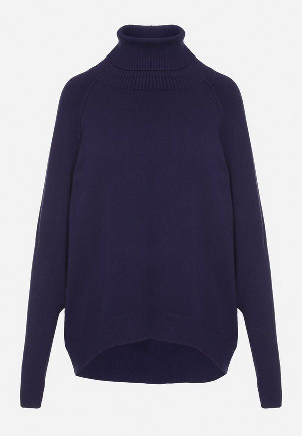 Born2be - Granatowy Klasyczny Golf z Dodatkiem Kaszmiru Zoirmosa. Okazja: do pracy, na co dzień, na spotkanie biznesowe. Typ kołnierza: golf. Kolor: niebieski. Materiał: kaszmir. Długość rękawa: długi rękaw. Długość: długie. Styl: klasyczny